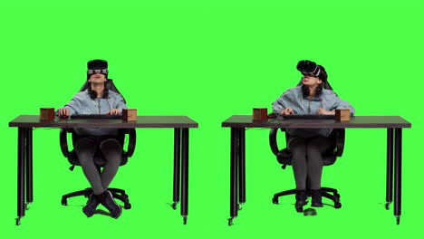Sicht-Eines-Spielers,-Der-Virtuelle-Realität-Bei-Videospielen-Nutzt-Und-Eine-Runde-Verliert